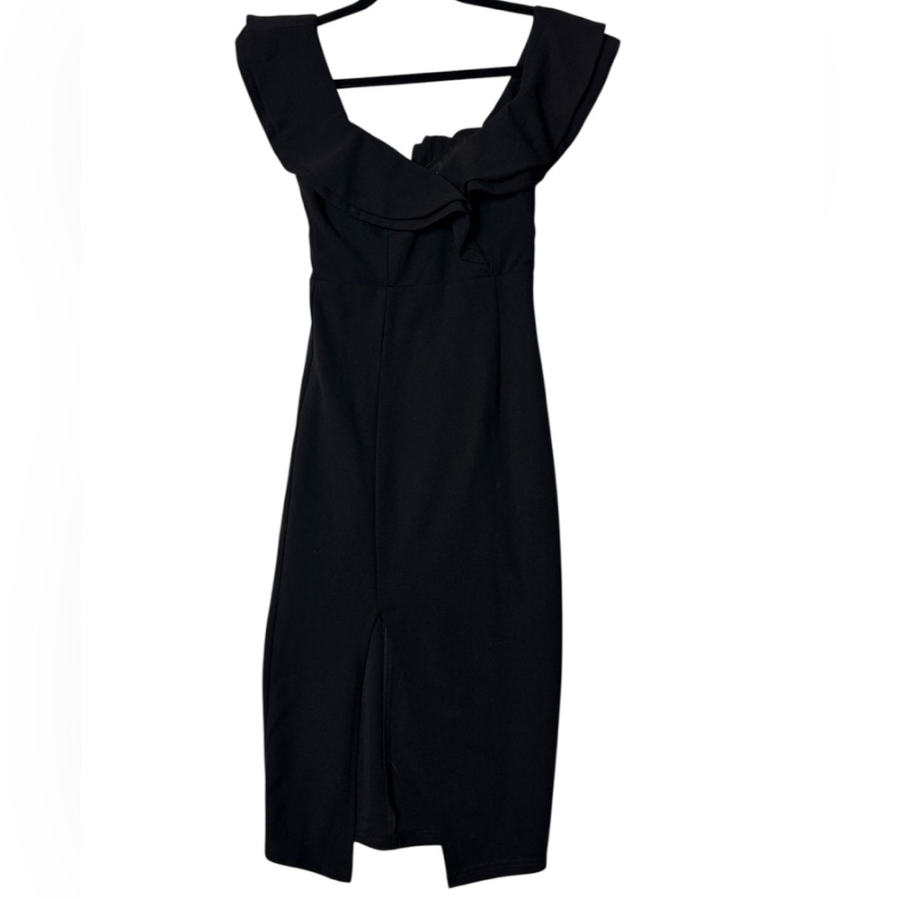 Hello Molly Black Ruffle Midi Dress Women’s‎ Small
